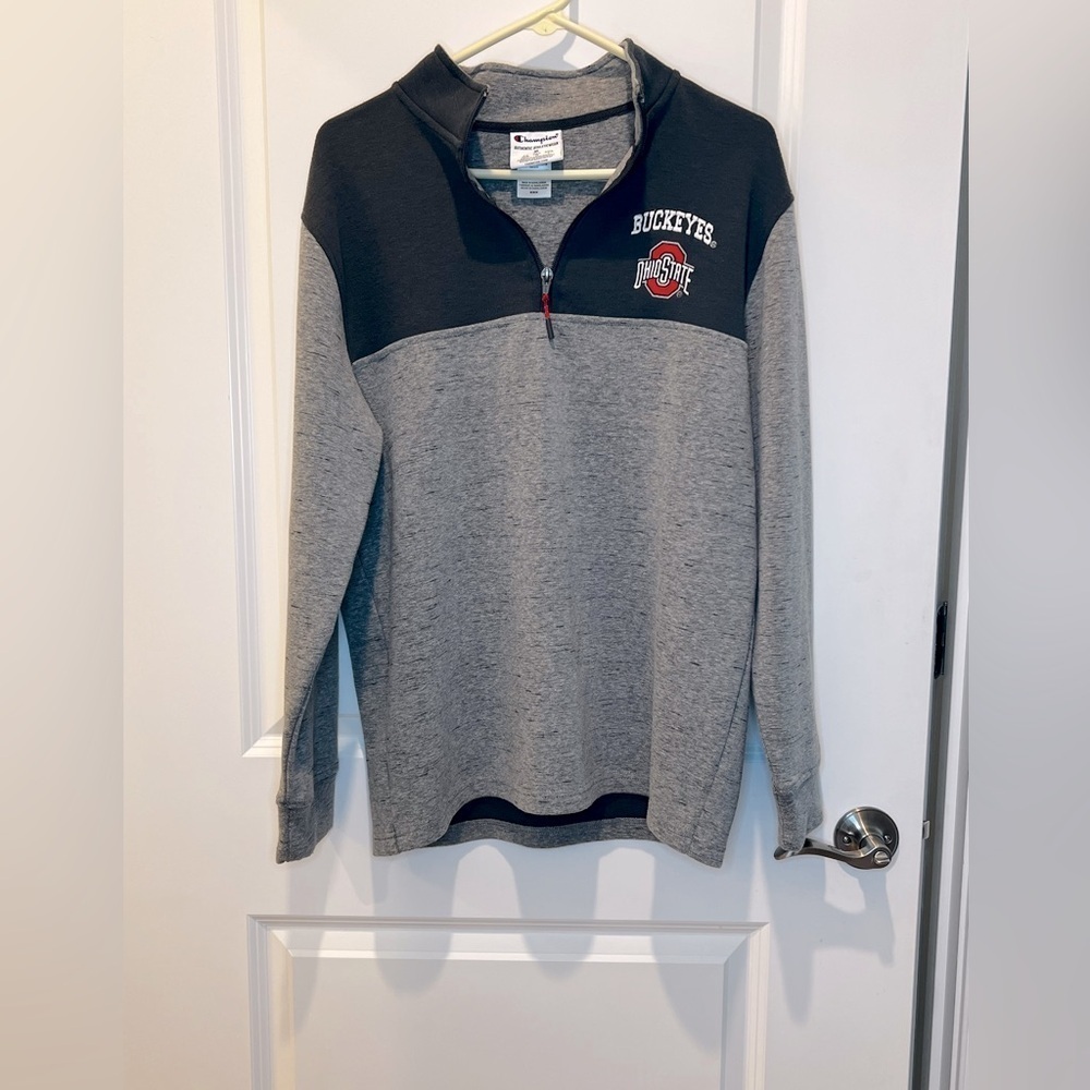 Champion Ohio State Buckeyes 1/4 Zip Pullover Size M | Grey Blue